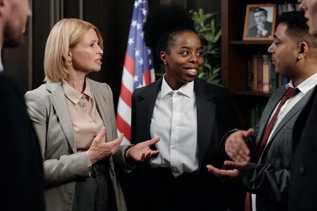 Business people talking